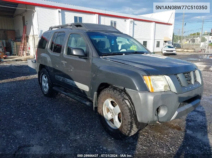 2007 Nissan Xterra Se VIN: 5N1AN08W77C510350 Lot: 39986437