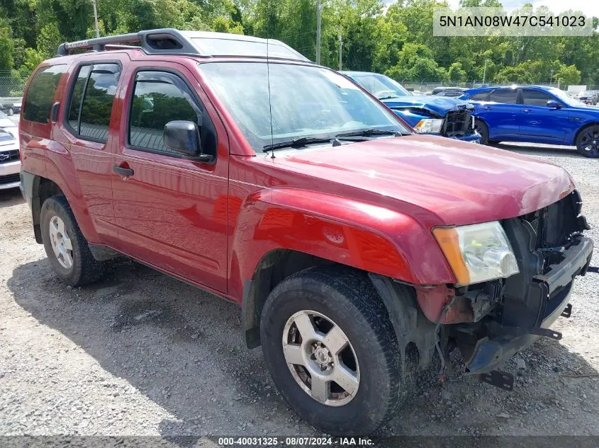 2007 Nissan Xterra S VIN: 5N1AN08W47C541023 Lot: 40031325