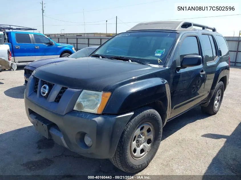 2007 Nissan Xterra X VIN: 5N1AN08U17C502596 Lot: 40160443