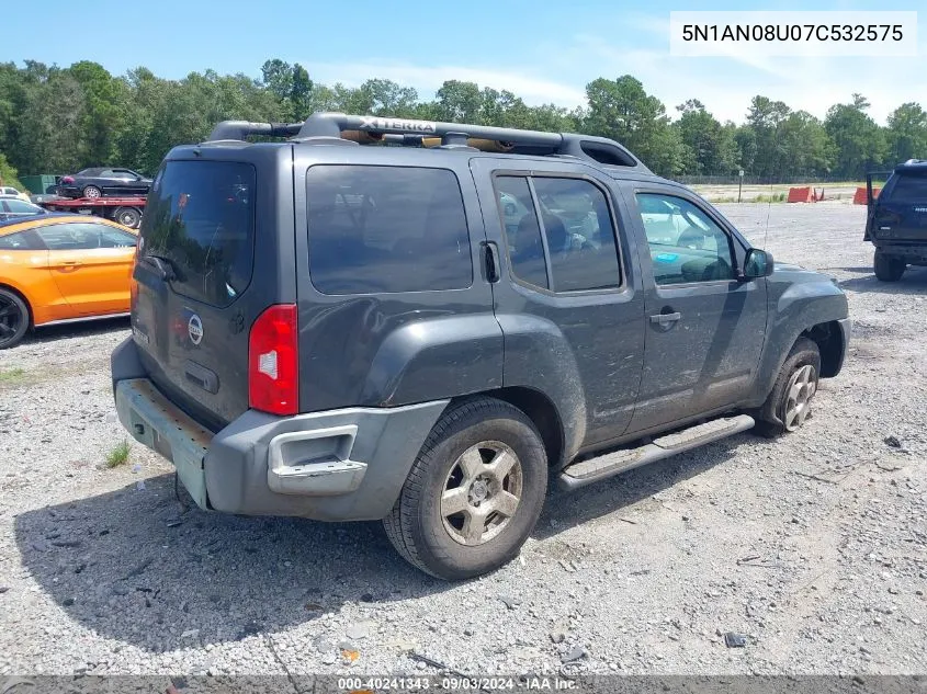 2007 Nissan Xterra S/Se/X VIN: 5N1AN08U07C532575 Lot: 40241343