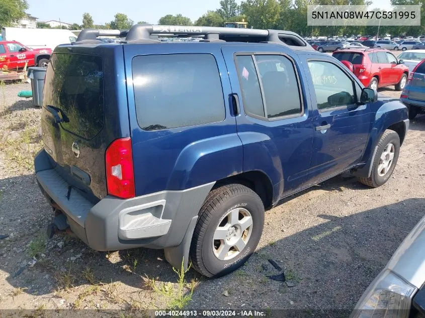 2007 Nissan Xterra S VIN: 5N1AN08W47C531995 Lot: 40244913