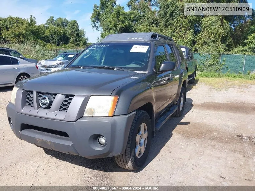 2007 Nissan Xterra S VIN: 5N1AN08W17C510909 Lot: 40273667