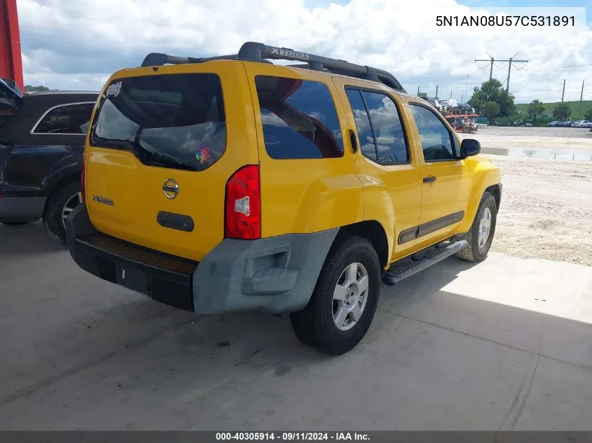 2007 Nissan Xterra S VIN: 5N1AN08U57C531891 Lot: 40305914