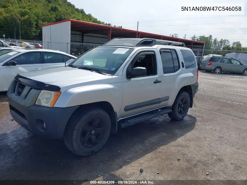 2007 Nissan Xterra X VIN: 5N1AN08W47C546058 Lot: 40354309