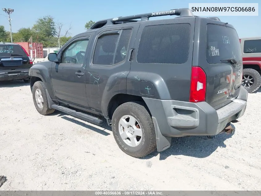 2007 Nissan Xterra S VIN: 5N1AN08W97C506686 Lot: 40356636