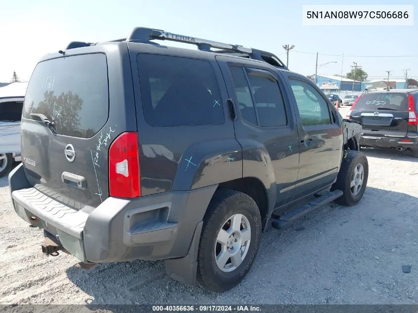 2007 Nissan Xterra S VIN: 5N1AN08W97C506686 Lot: 40356636