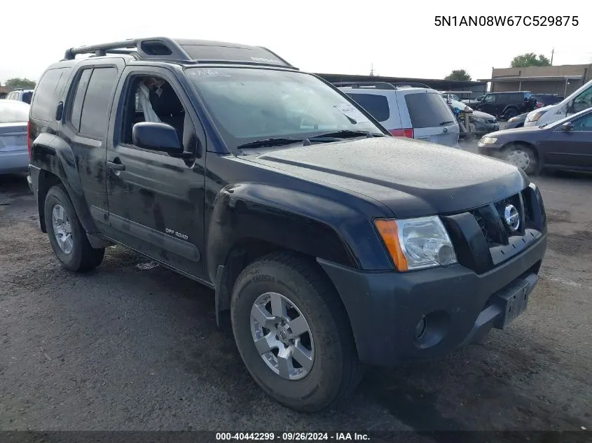 2007 Nissan Xterra Off Road VIN: 5N1AN08W67C529875 Lot: 40442299