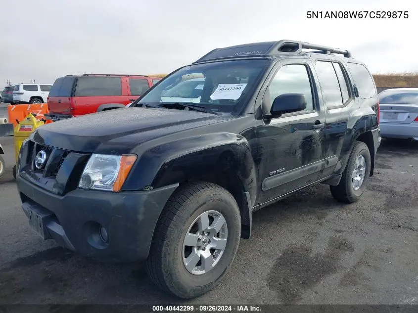 2007 Nissan Xterra Off Road VIN: 5N1AN08W67C529875 Lot: 40442299