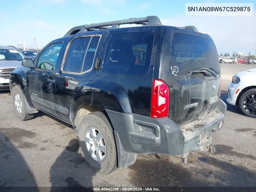 2007 Nissan Xterra Off Road VIN: 5N1AN08W67C529875 Lot: 40442299