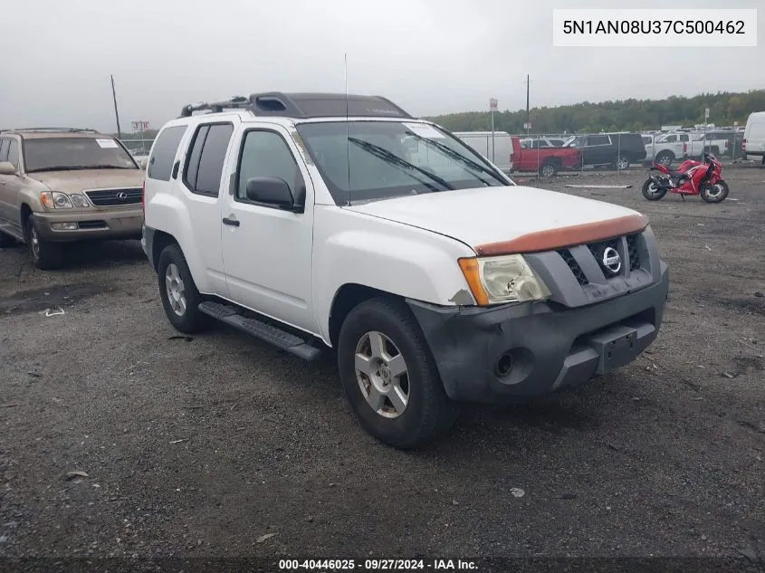 2007 Nissan Xterra S VIN: 5N1AN08U37C500462 Lot: 40446025