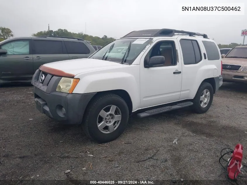 2007 Nissan Xterra S VIN: 5N1AN08U37C500462 Lot: 40446025