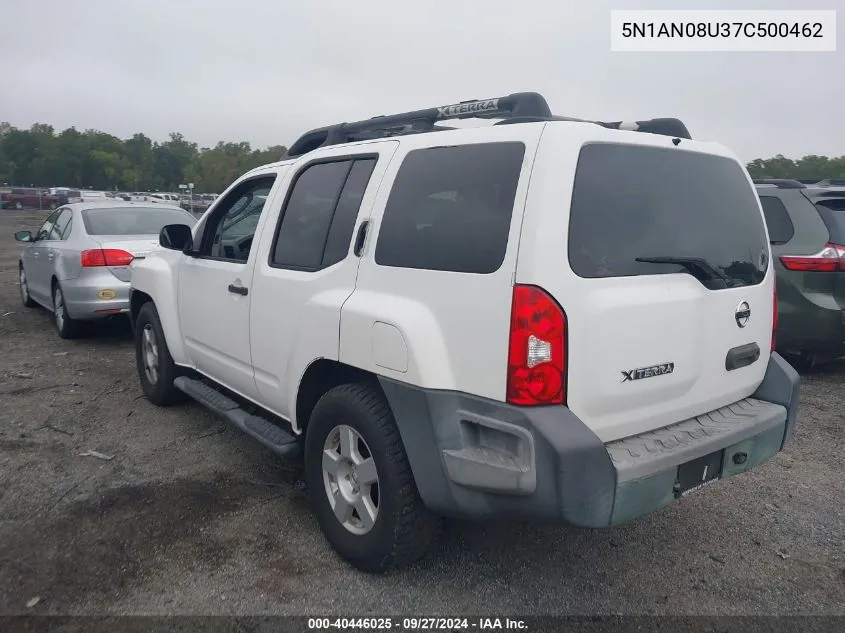 2007 Nissan Xterra S VIN: 5N1AN08U37C500462 Lot: 40446025