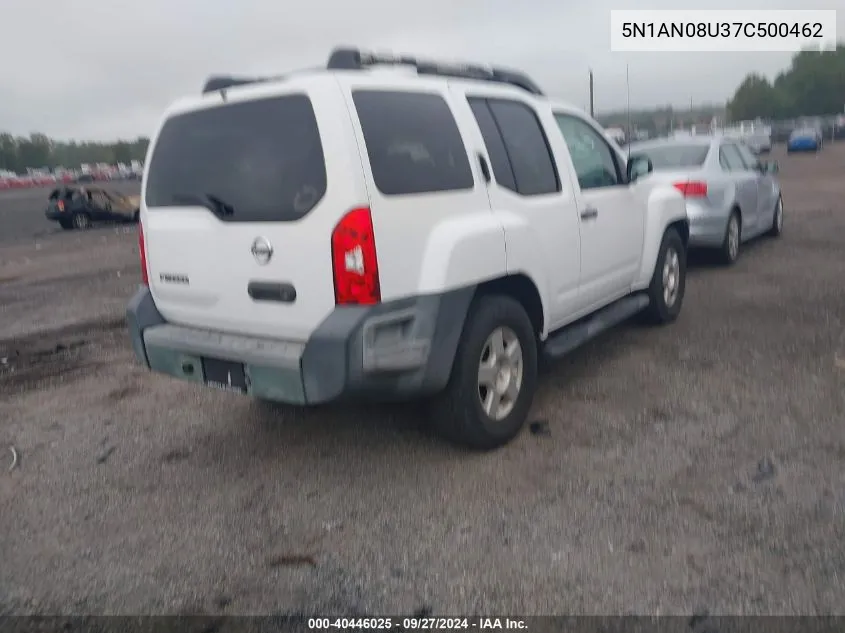 2007 Nissan Xterra S VIN: 5N1AN08U37C500462 Lot: 40446025