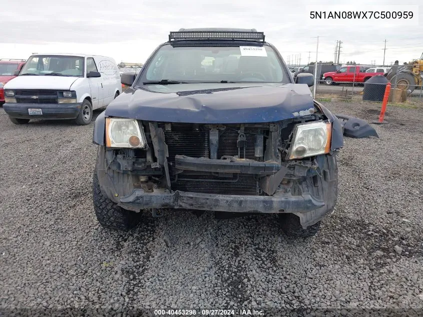 2007 Nissan Xterra S VIN: 5N1AN08WX7C500959 Lot: 40453298