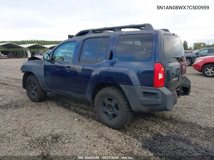 2007 Nissan Xterra S VIN: 5N1AN08WX7C500959 Lot: 40453298