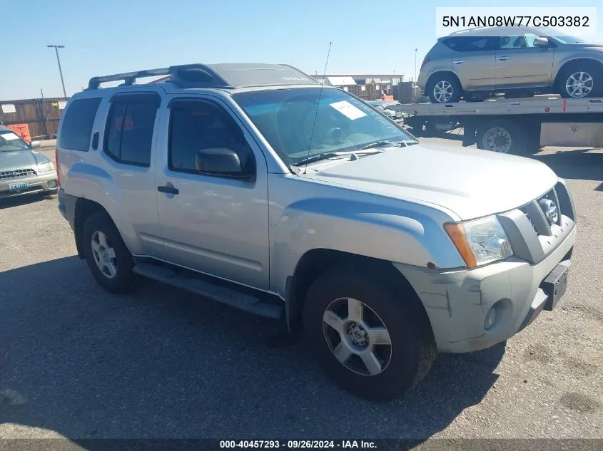 2007 Nissan Xterra X VIN: 5N1AN08W77C503382 Lot: 40457293