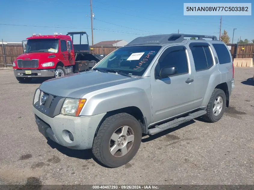 2007 Nissan Xterra X VIN: 5N1AN08W77C503382 Lot: 40457293