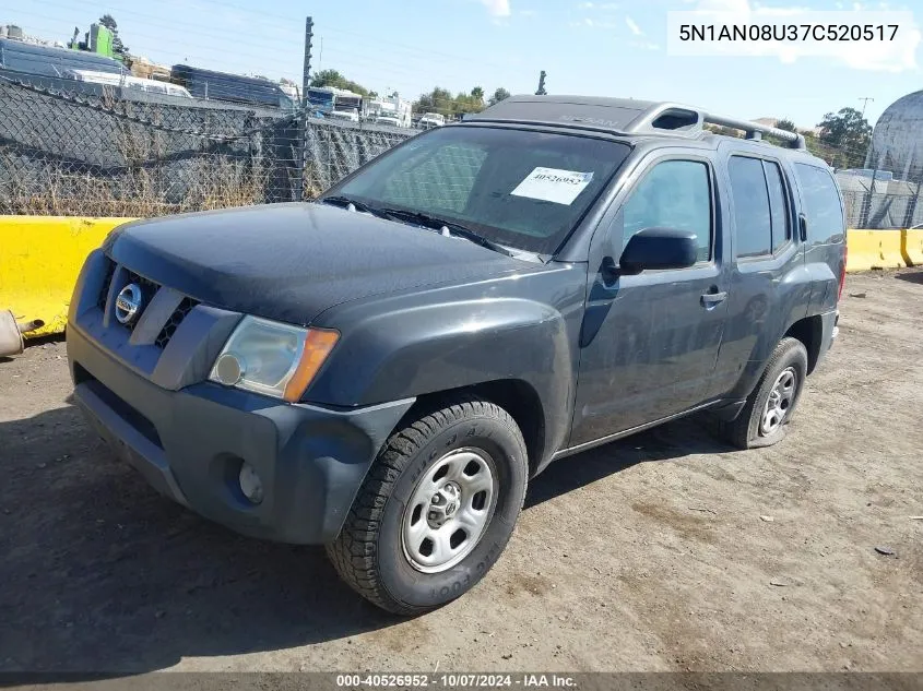 2007 Nissan Xterra X VIN: 5N1AN08U37C520517 Lot: 40526952