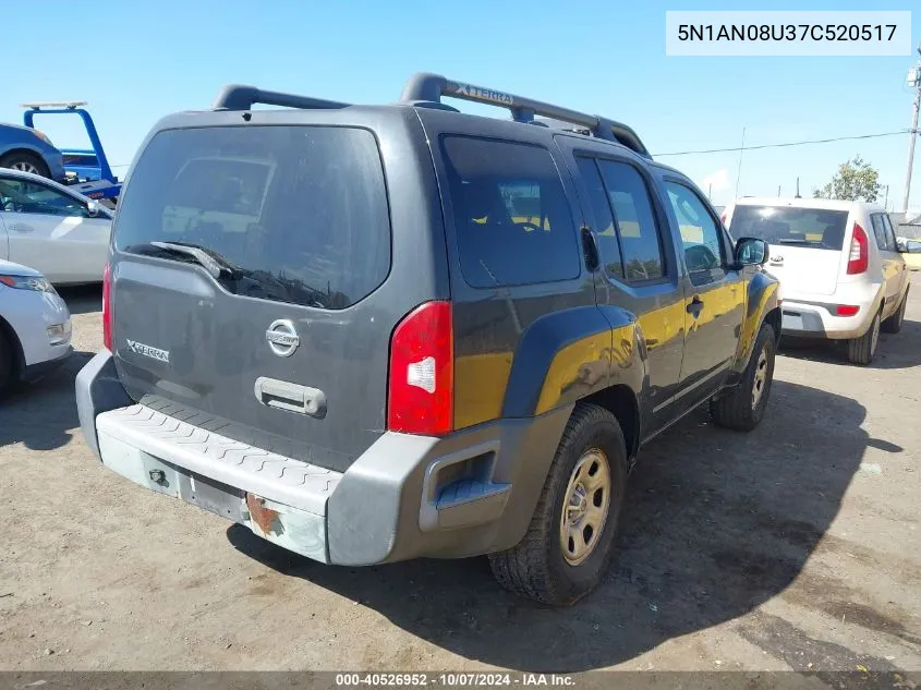 2007 Nissan Xterra X VIN: 5N1AN08U37C520517 Lot: 40526952