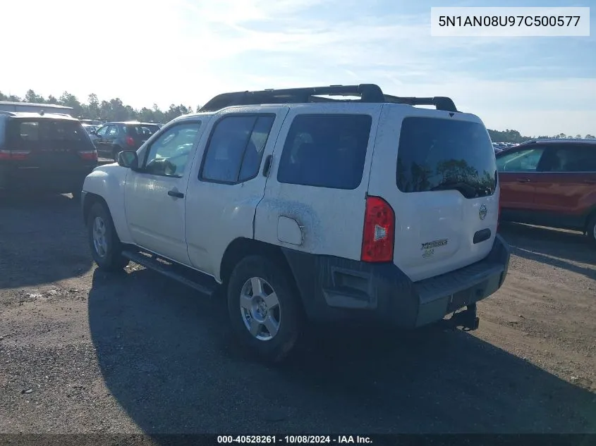 2007 Nissan Xterra S VIN: 5N1AN08U97C500577 Lot: 40528261