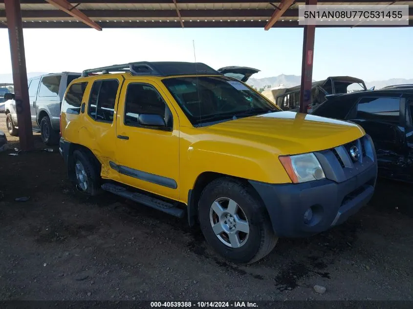 2007 Nissan Xterra S VIN: 5N1AN08U77C531455 Lot: 40539388