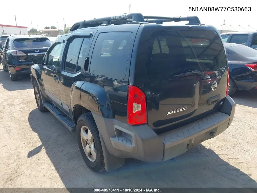 2007 Nissan Xterra Se VIN: 5N1AN08W77C530663 Lot: 40573411