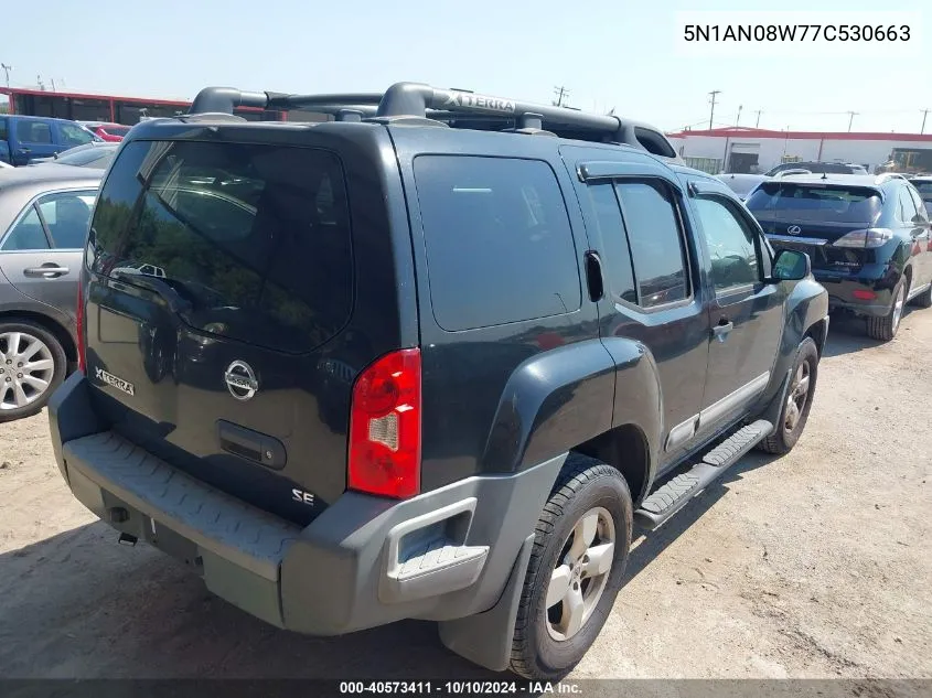 2007 Nissan Xterra Se VIN: 5N1AN08W77C530663 Lot: 40573411