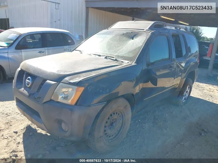 2007 Nissan Xterra S VIN: 5N1AN08U17C523433 Lot: 40587633