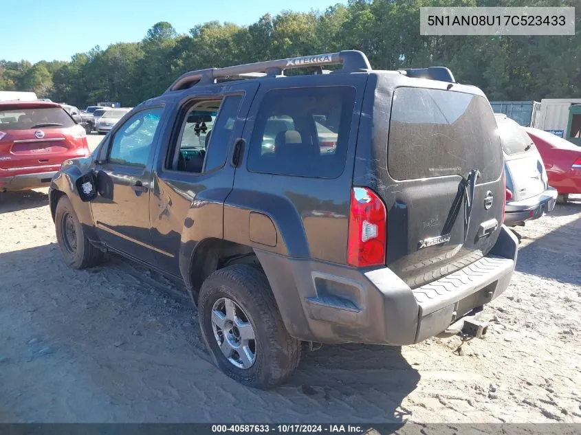 2007 Nissan Xterra S VIN: 5N1AN08U17C523433 Lot: 40587633