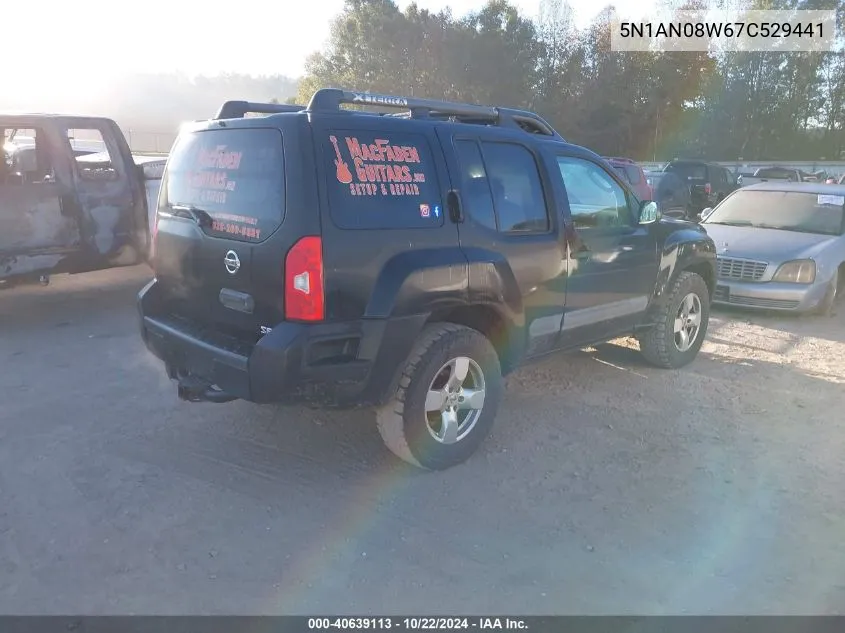 2007 Nissan Xterra Se VIN: 5N1AN08W67C529441 Lot: 40639113