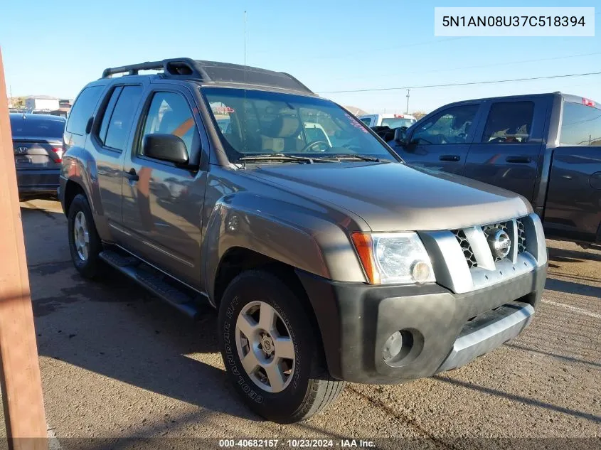 2007 Nissan Xterra S VIN: 5N1AN08U37C518394 Lot: 40682157