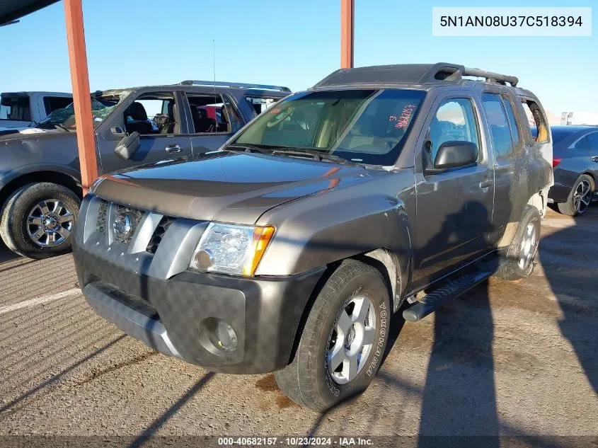 2007 Nissan Xterra S VIN: 5N1AN08U37C518394 Lot: 40682157