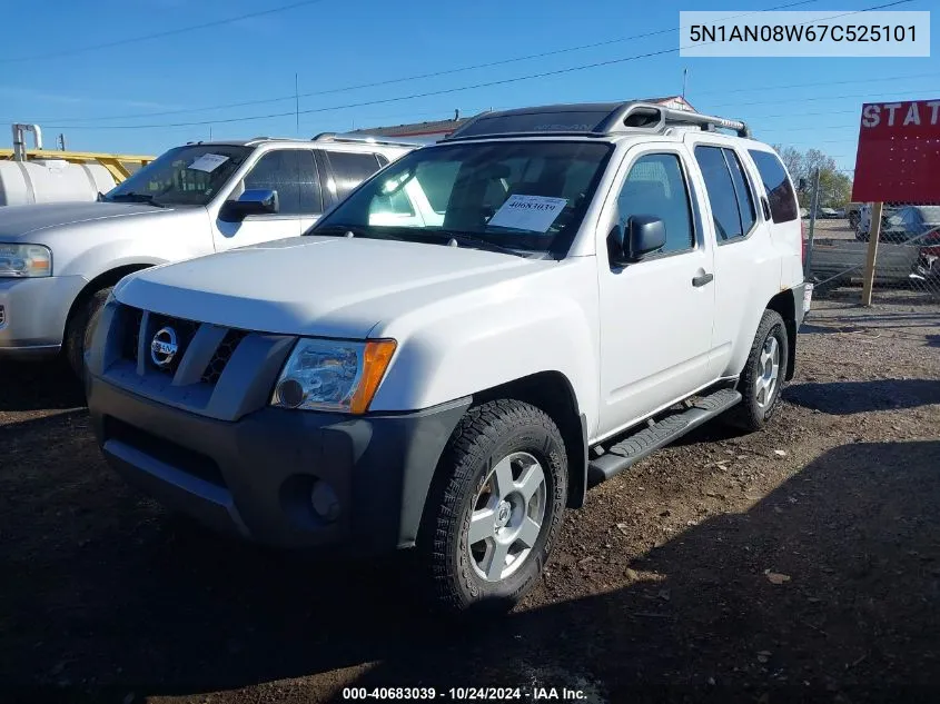 2007 Nissan Xterra S VIN: 5N1AN08W67C525101 Lot: 40683039