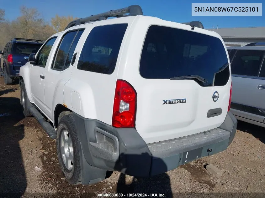 2007 Nissan Xterra S VIN: 5N1AN08W67C525101 Lot: 40683039