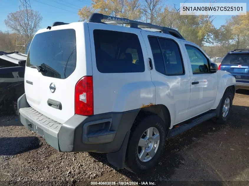 2007 Nissan Xterra S VIN: 5N1AN08W67C525101 Lot: 40683039