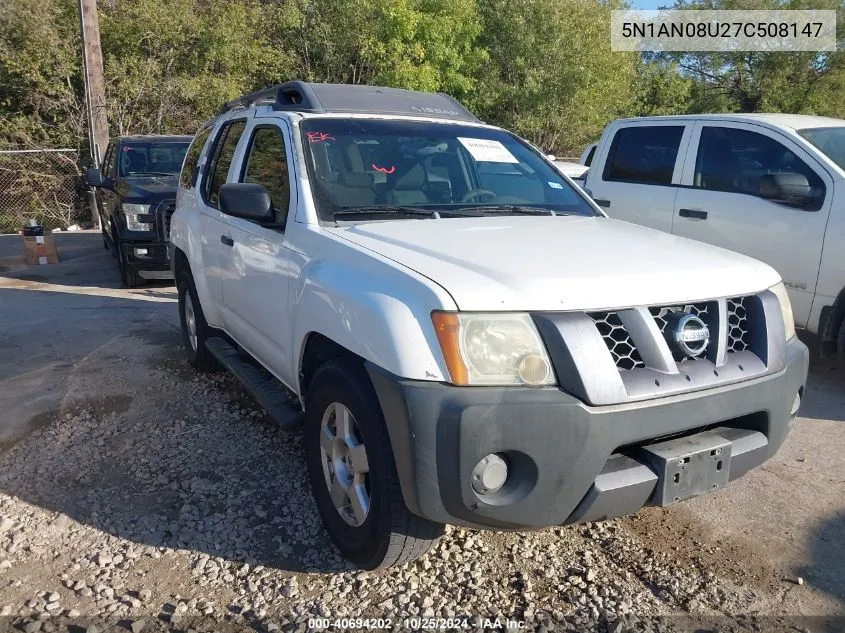 2007 Nissan Xterra S VIN: 5N1AN08U27C508147 Lot: 40694202