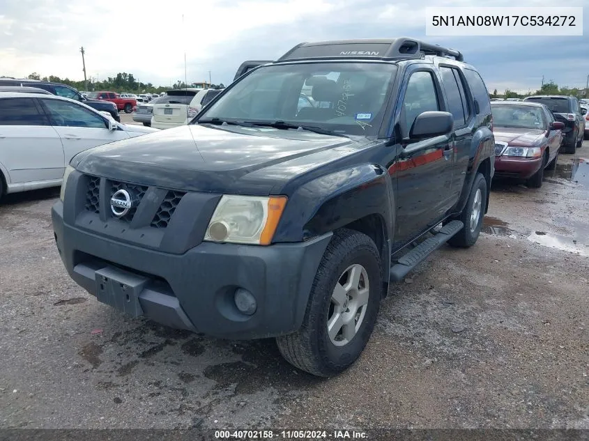 2007 Nissan Xterra S VIN: 5N1AN08W17C534272 Lot: 40702158