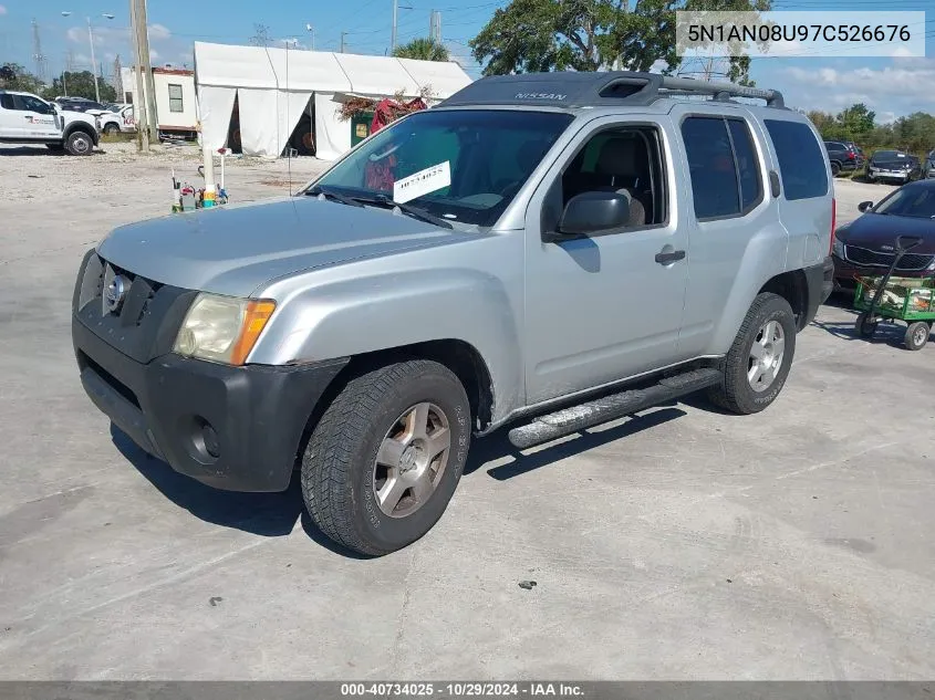 2007 Nissan Xterra S VIN: 5N1AN08U97C526676 Lot: 40734025