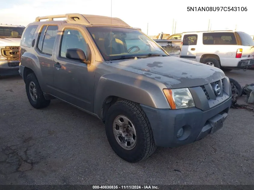 2007 Nissan Xterra X VIN: 5N1AN08U97C543106 Lot: 40830835