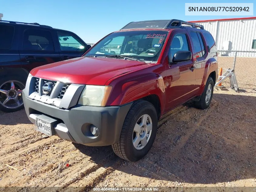 5N1AN08U77C520942 2007 Nissan Xterra S