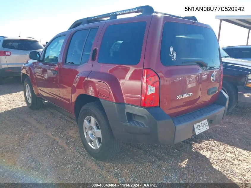 5N1AN08U77C520942 2007 Nissan Xterra S