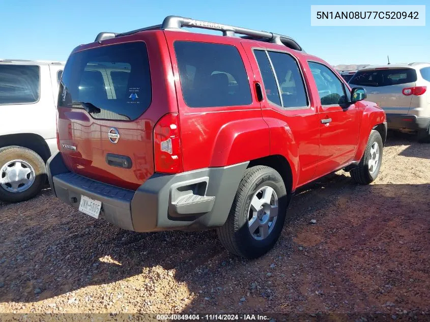 5N1AN08U77C520942 2007 Nissan Xterra S