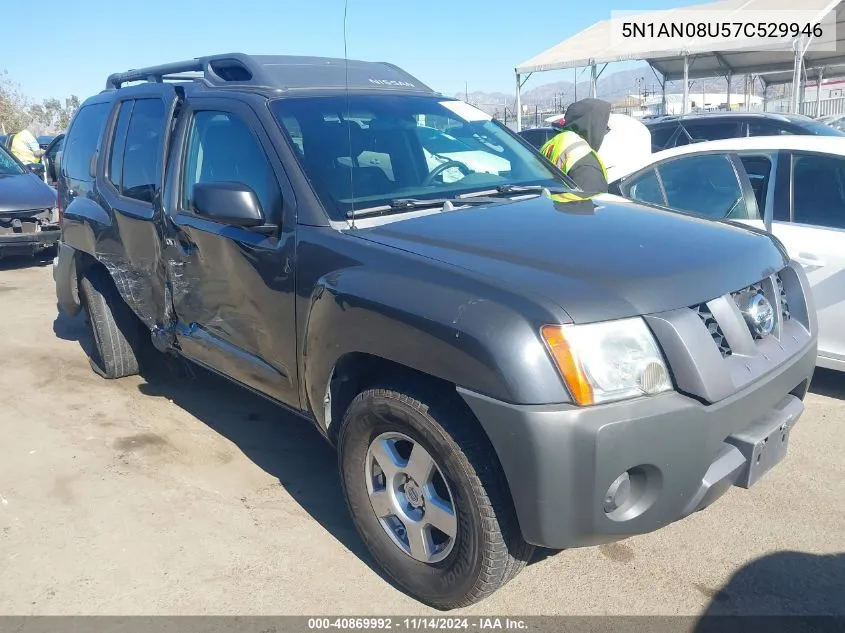 2007 Nissan Xterra S VIN: 5N1AN08U57C529946 Lot: 40869992