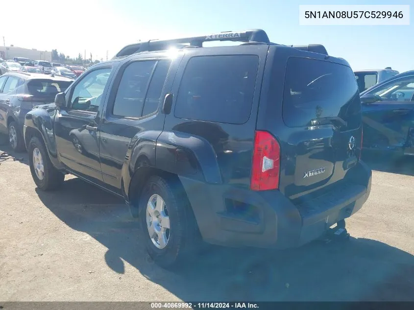 2007 Nissan Xterra S VIN: 5N1AN08U57C529946 Lot: 40869992