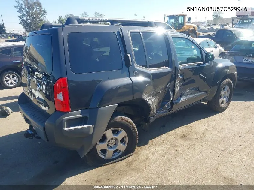 2007 Nissan Xterra S VIN: 5N1AN08U57C529946 Lot: 40869992