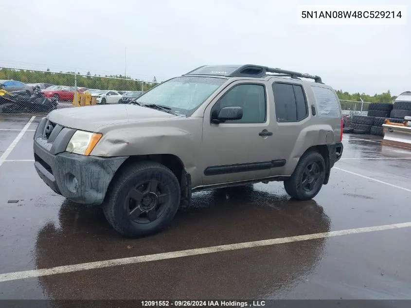 2008 Nissan Xterra S VIN: 5N1AN08W48C529214 Lot: 12091552