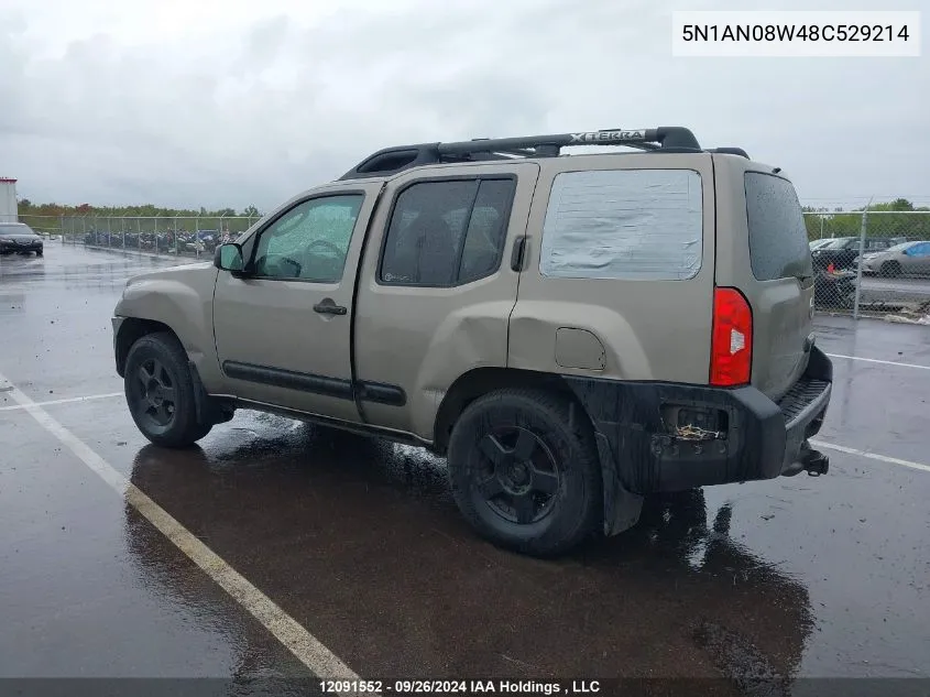 2008 Nissan Xterra S VIN: 5N1AN08W48C529214 Lot: 12091552