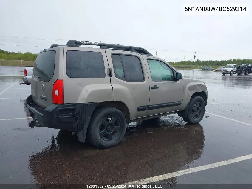 2008 Nissan Xterra S VIN: 5N1AN08W48C529214 Lot: 12091552