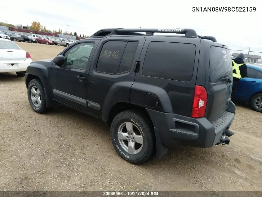 2008 Nissan Xterra Off Road/S/Se VIN: 5N1AN08W98C522159 Lot: 30046968