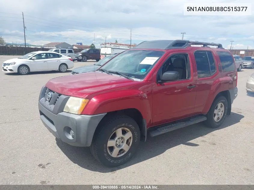 2008 Nissan Xterra S VIN: 5N1AN08U88C515377 Lot: 39410885